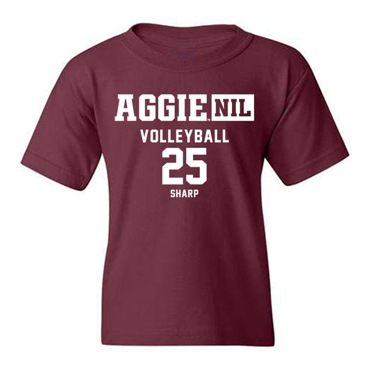 Texas A&M - NCAA Women's Volleyball : Eliza Sharp - Aggies NIL Classic Shersey Youth T-Shirt-0