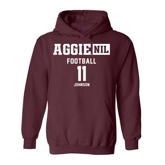 Texas A&M - NCAA Football : Kelshaun Johnson - Aggies NIL Classic Shersey Hooded Sweatshirt-0