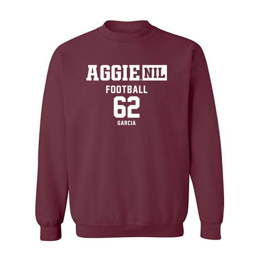 Texas A&M - NCAA Football : Marcus Garcia - Aggies NIL Classic Shersey Crewneck Sweatshirt-0