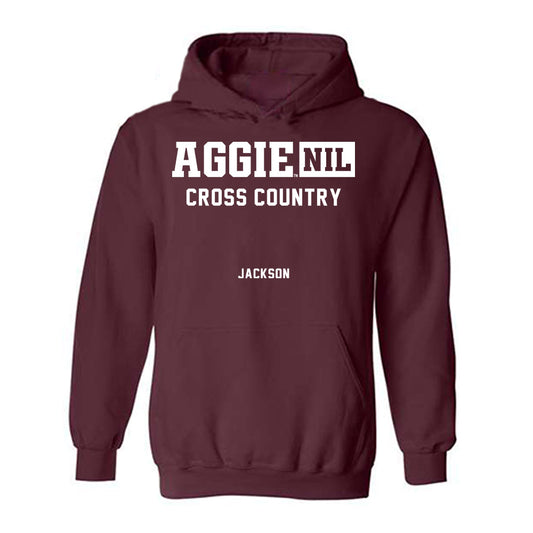 Texas A&M - NCAA Men's Cross Country : Hunter Jackson - Aggies NIL Classic Shersey Hooded Sweatshirt-0