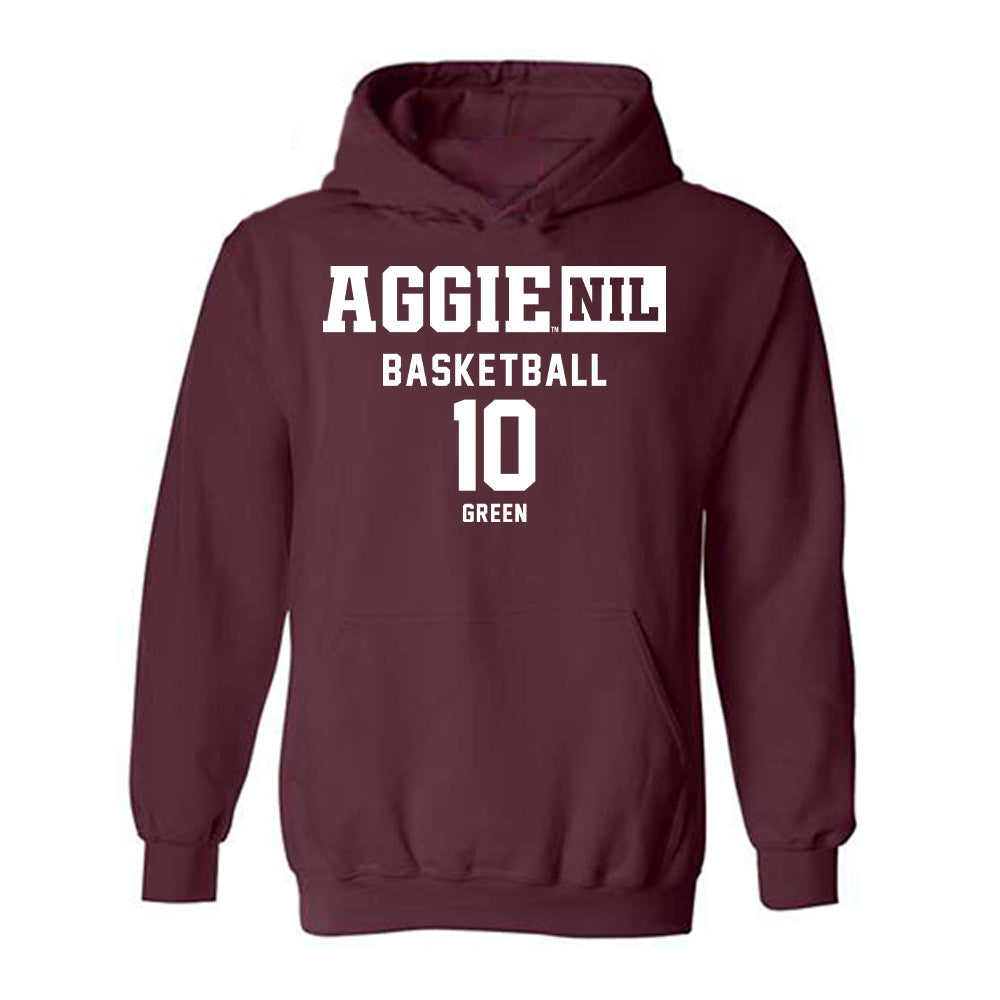 Texas A&M - NCAA Men's Basketball : Jeremiah Green - Aggies NIL Classic Shersey Hooded Sweatshirt-0
