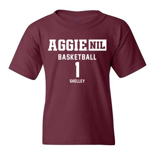 Texas A&M - NCAA Men's Basketball : Jalen Shelley - Aggies NIL Classic Shersey Youth T-Shirt-0