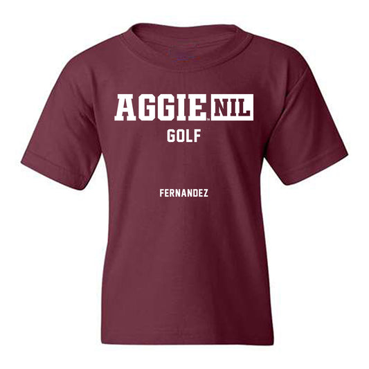 Texas A&M - NCAA Women's Golf : Cayetana Fernandez - Aggies NIL Classic Shersey Youth T-Shirt-0