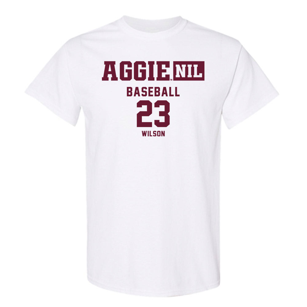 Texas A&M - NCAA Baseball : Jorian Wilson - Aggies NIL Classic Shersey T-Shirt-0