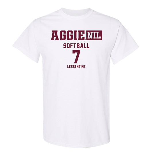 Texas A&M - NCAA Softball : Sydney Lessentine - Aggies NIL Classic Shersey T-Shirt-0
