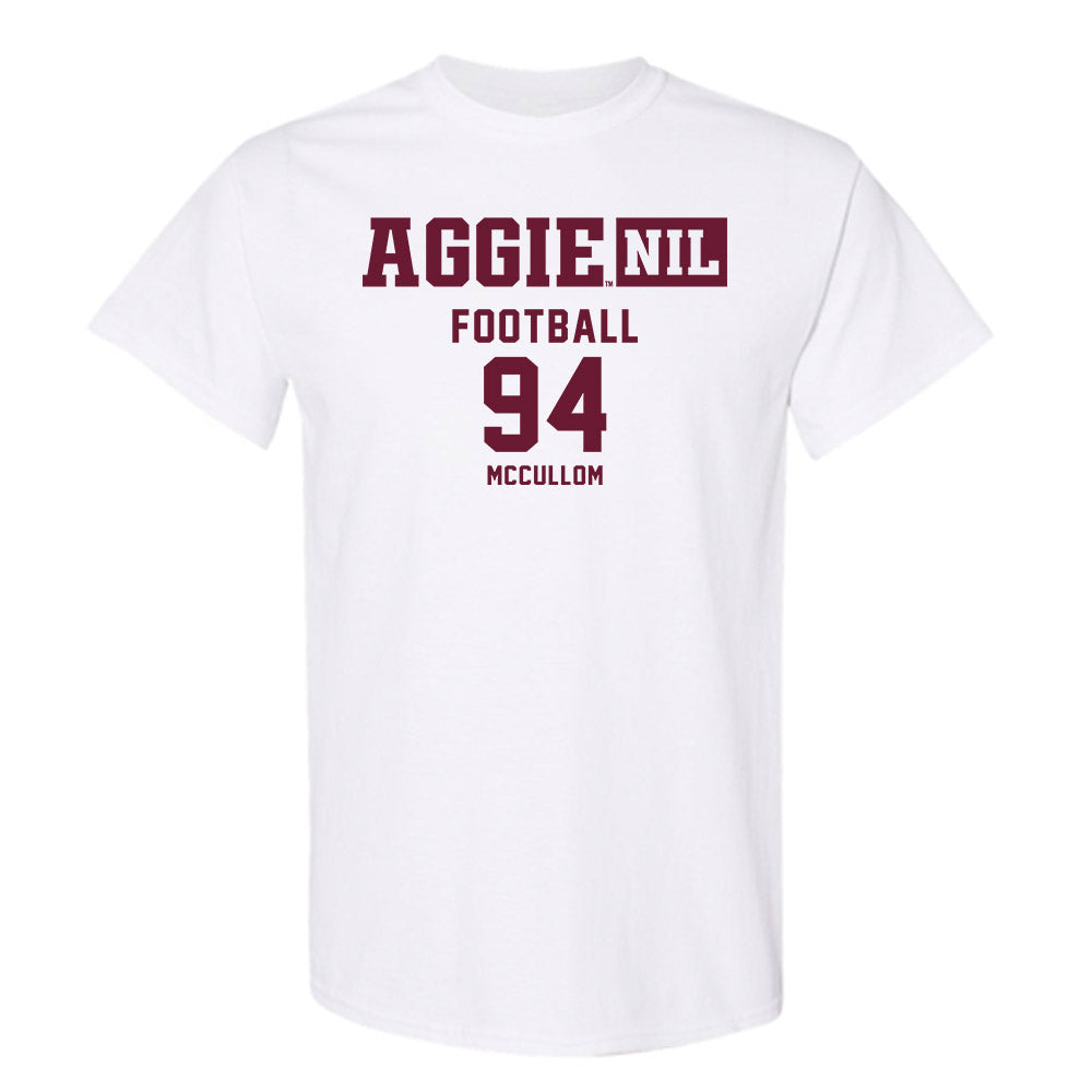 Texas A&M - NCAA Football : Angelo McCullom - Aggies NIL Classic Shersey T-Shirt-0