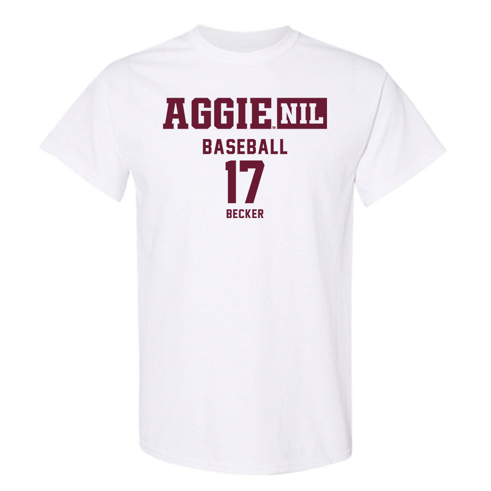 Texas A&M - NCAA Baseball : Zane Becker - Aggies NIL Classic Shersey T-Shirt-0