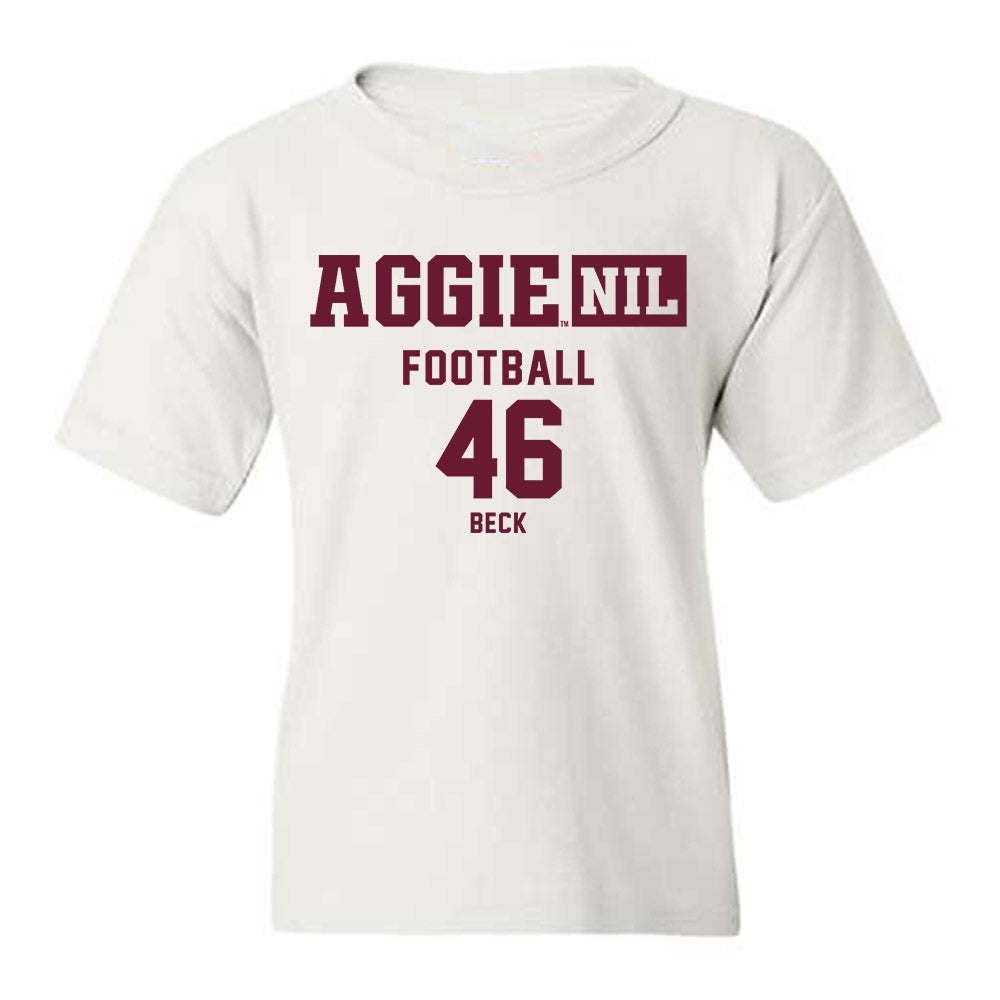 Texas A&M - NCAA Football : Qui Beck - Aggies NIL Classic Shersey Youth T-Shirt-0