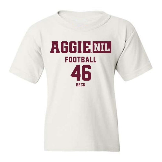 Texas A&M - NCAA Football : Qui Beck - Aggies NIL Classic Shersey Youth T-Shirt-0