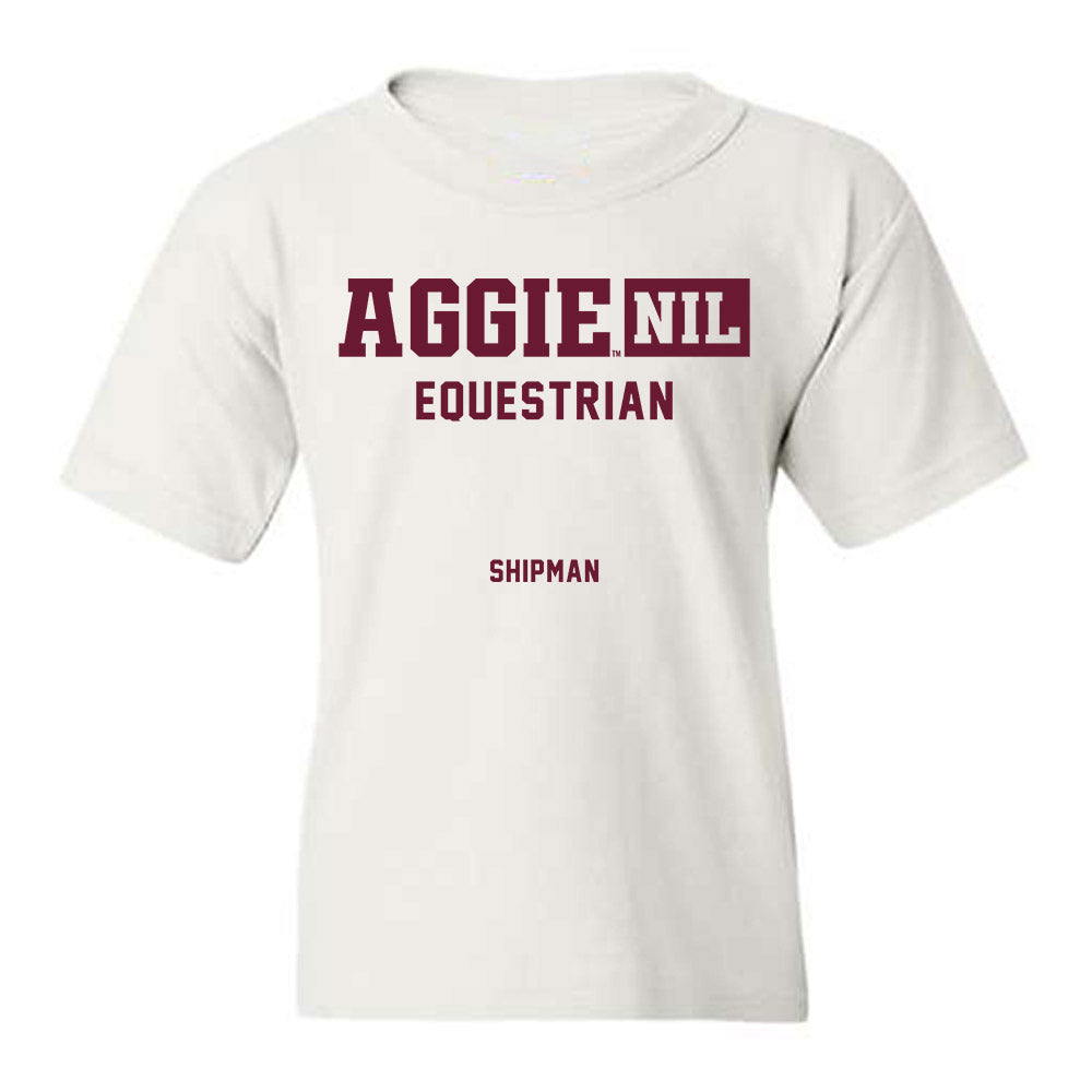 Texas A&M - NCAA Equestrian : Grace Shipman - Aggies NIL Classic Shersey Youth T-Shirt-0