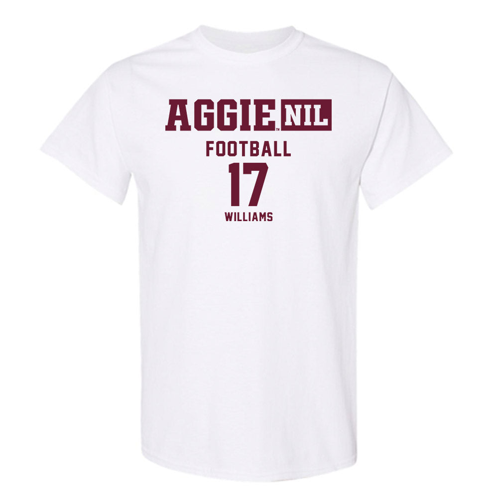 Texas A&M - NCAA Football : Madden Williams - Aggies NIL Classic Shersey T-Shirt-0