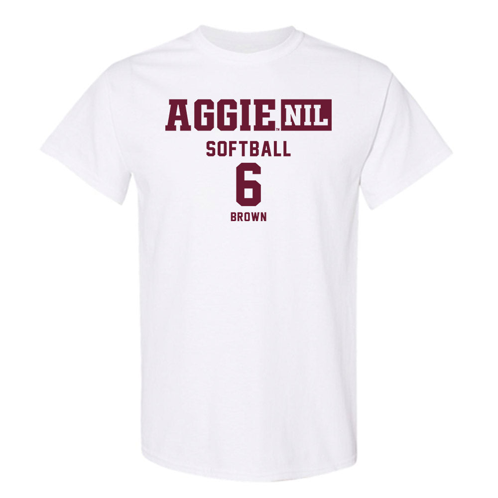 Texas A&M - NCAA Softball : Taylor Brown - Aggies NIL Classic Shersey T-Shirt-0