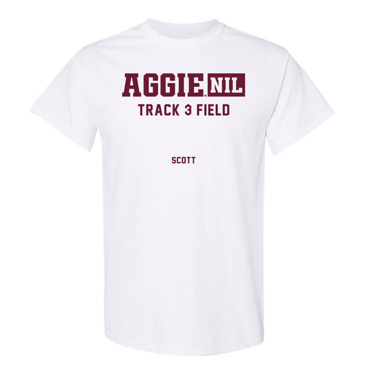 Texas A&M - NCAA Men's Track & Field : Jaqualon Scott - Aggies NIL Classic Shersey T-Shirt-0