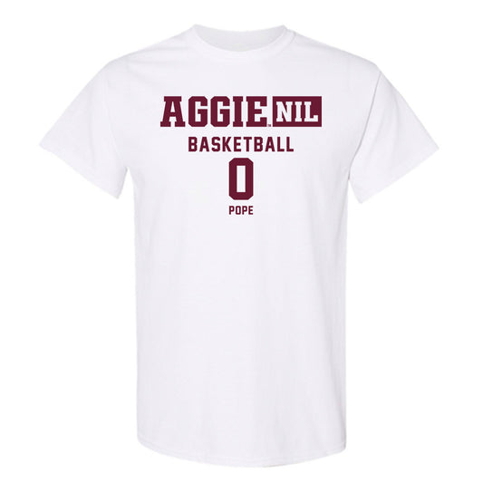 Texas A&M - NCAA Men's Basketball : Jordan Pope - Aggies NIL Classic Shersey T-Shirt-0