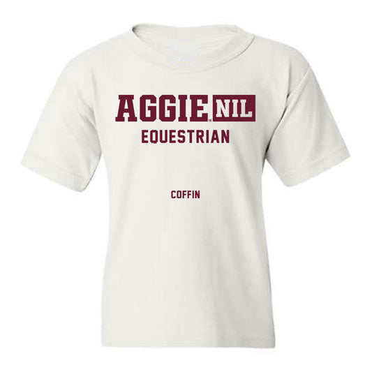 Texas A&M - NCAA Equestrian : Natalie Coffin - Aggies NIL Classic Shersey Youth T-Shirt-0