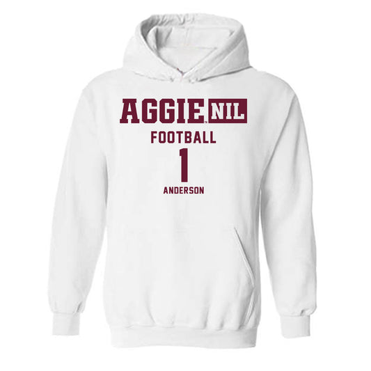 Texas A&M - NCAA Football : Bryce Anderson - Aggies NIL Classic Shersey Hooded Sweatshirt-0