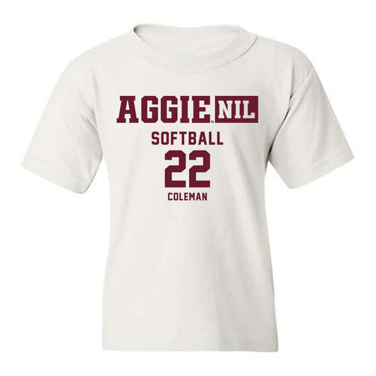 Texas A&M - NCAA Softball : Gracyn Coleman - Aggies NIL Classic Shersey Youth T-Shirt-0