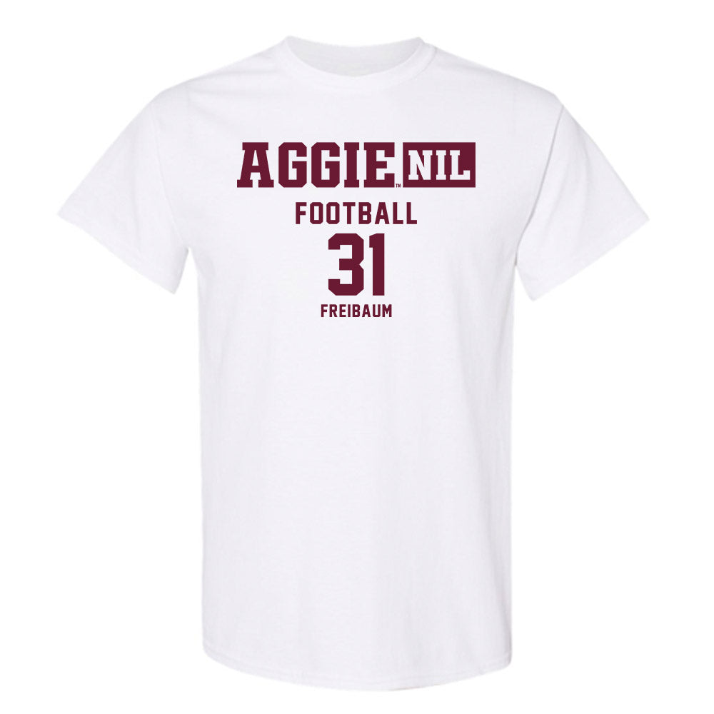 Texas A&M - NCAA Football : Shea Freibaum - Aggies NIL Classic Shersey T-Shirt-0