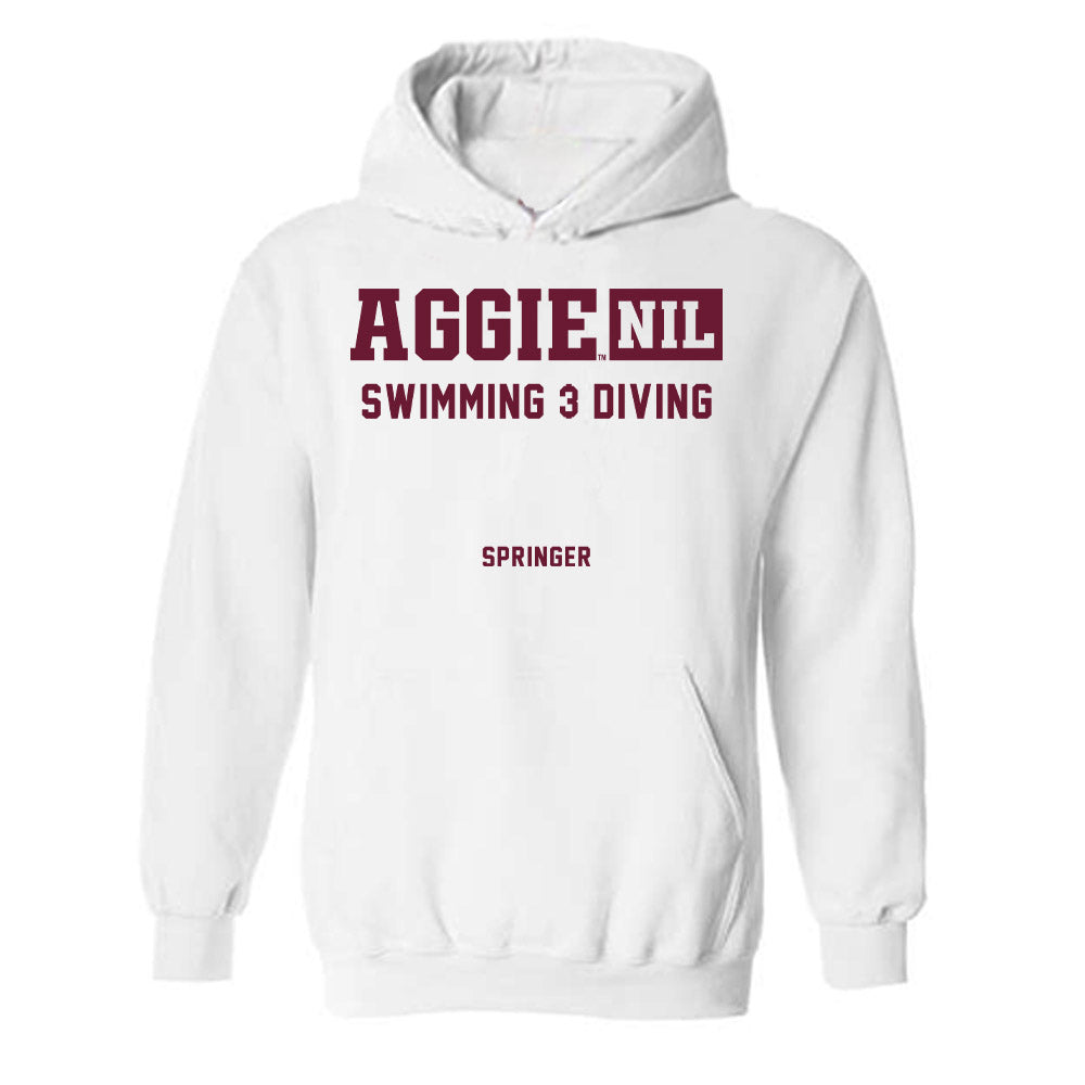 Texas A&M - NCAA Women's Swimming & Diving : Celina Springer - Aggies NIL Classic Shersey Hooded Sweatshirt-0