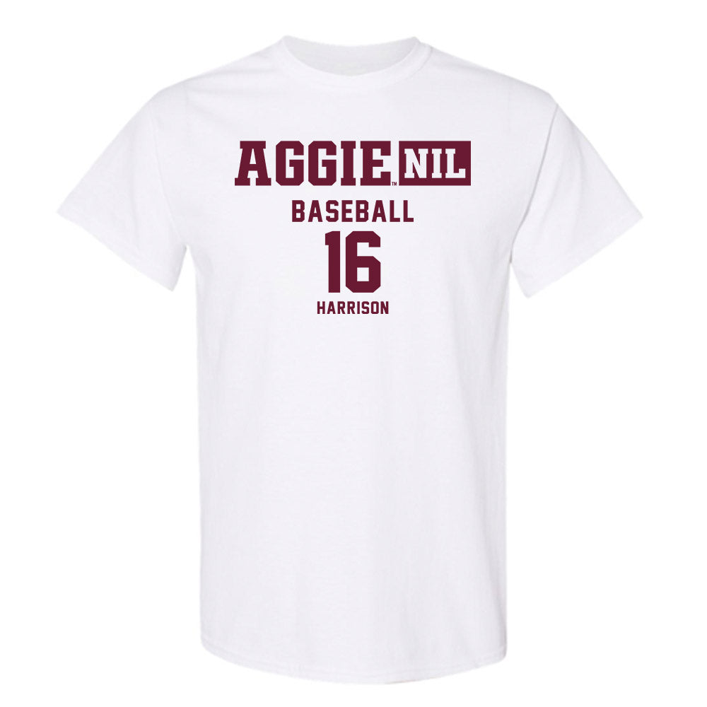 Texas A&M - NCAA Baseball : Bear Harrison - Aggies NIL Classic Shersey T-Shirt-0