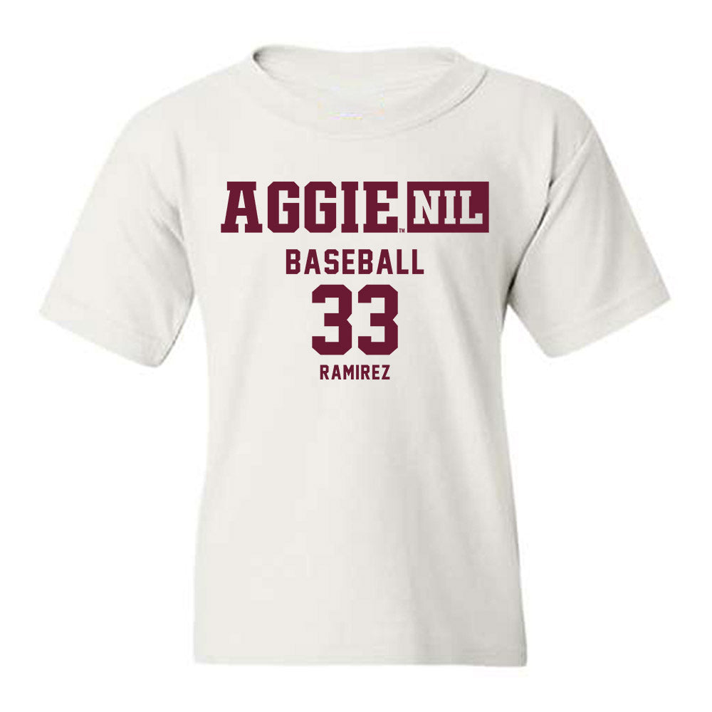 Texas A&M - NCAA Baseball : David Ramirez - Aggies NIL Classic Shersey Youth T-Shirt-0