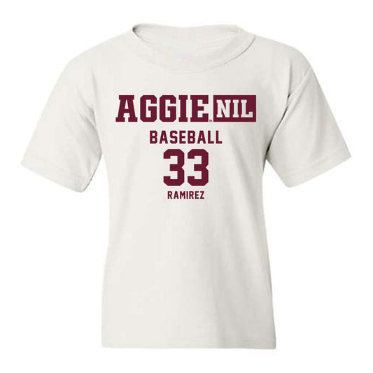 Texas A&M - NCAA Baseball : David Ramirez - Aggies NIL Classic Shersey Youth T-Shirt-0