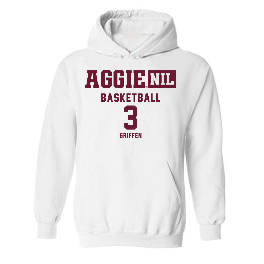 Texas A&M - NCAA Men's Basketball : Rylan Griffen - Aggies NIL Classic Shersey Hooded Sweatshirt-0
