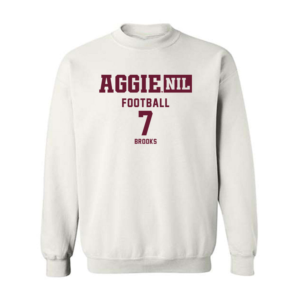 Texas A&M - NCAA Football : Dalton Brooks - Aggies NIL Classic Shersey Crewneck Sweatshirt-0