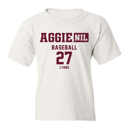 Texas A&M - NCAA Baseball : Gavin Lyons - Aggies NIL Classic Shersey Youth T-Shirt-0