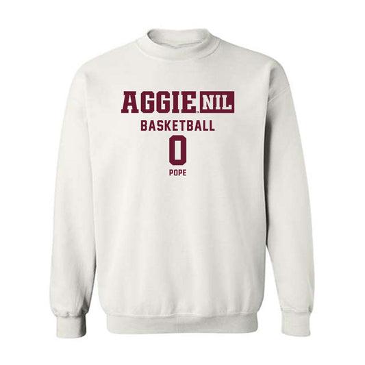 Texas A&M - NCAA Men's Basketball : Jordan Pope - Aggies NIL Classic Shersey Crewneck Sweatshirt-0