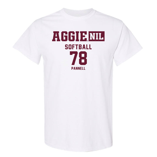 Texas A&M - NCAA Softball : Taylor Pannell - Aggies NIL Classic Shersey T-Shirt-0