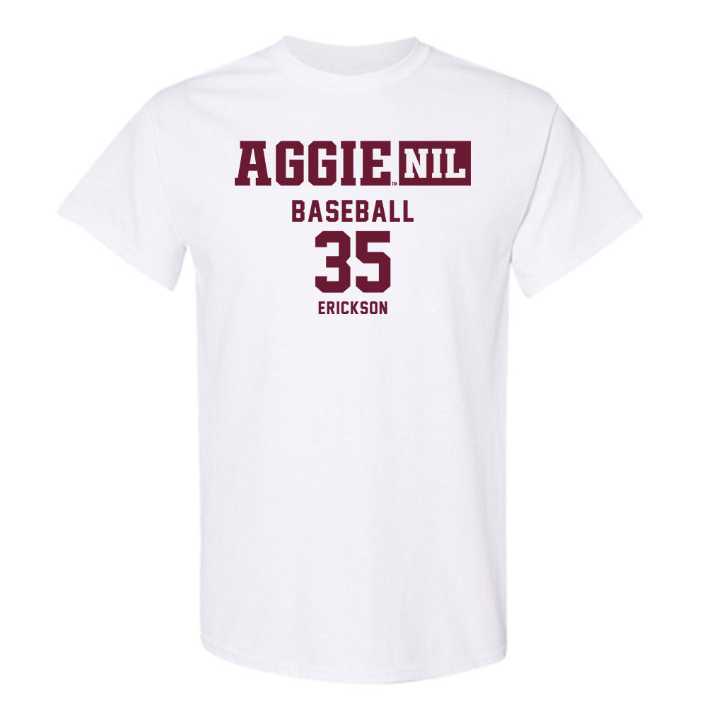 Texas A&M - NCAA Baseball : Sam Erickson - Aggies NIL Classic Shersey T-Shirt-0