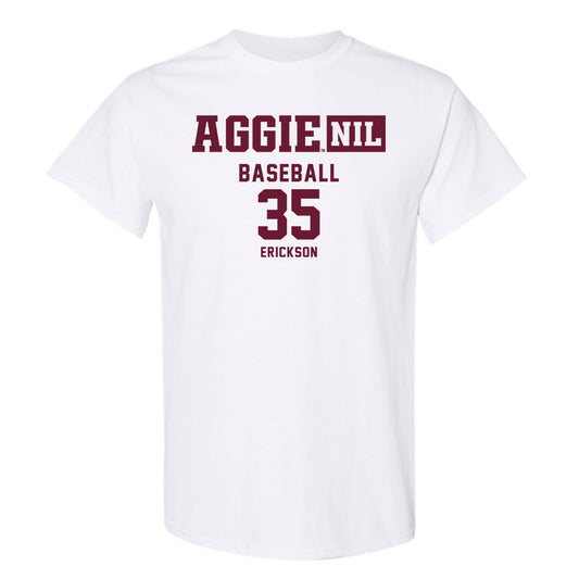 Texas A&M - NCAA Baseball : Sam Erickson - Aggies NIL Classic Shersey T-Shirt-0