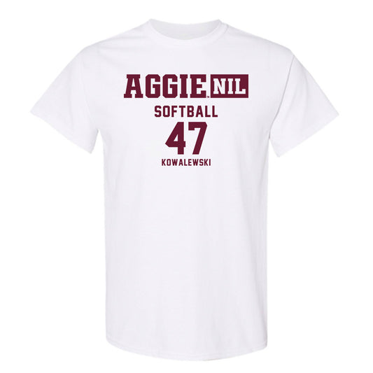 Texas A&M - NCAA Softball : Ariel Kowalewski - Aggies NIL Classic Shersey T-Shirt-0