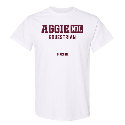 Texas A&M - NCAA Equestrian : Kendall Dirksen - Aggies NIL Classic Shersey T-Shirt-0