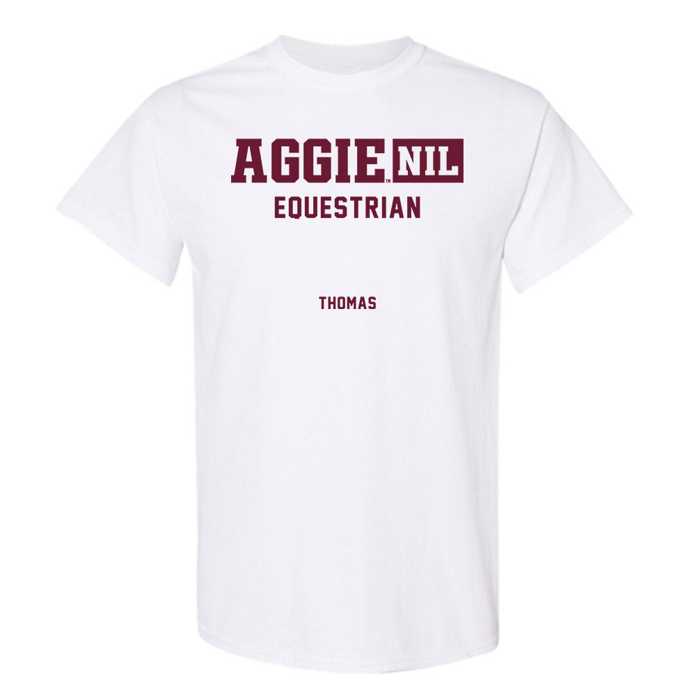 Texas A&M - NCAA Equestrian : Logan Thomas - Aggies NIL Classic Shersey T-Shirt-0