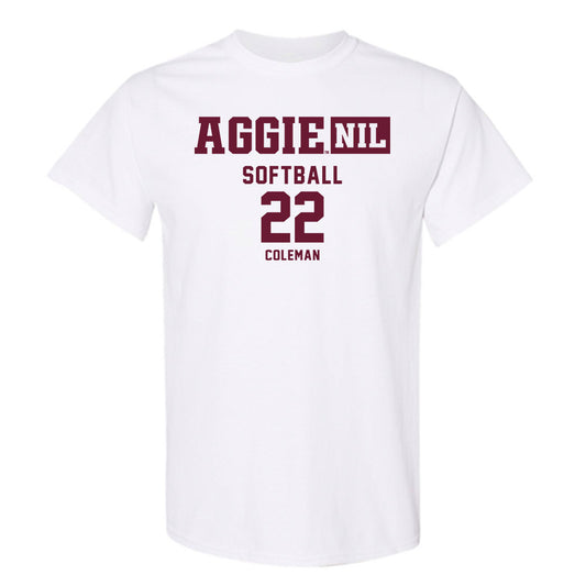 Texas A&M - NCAA Softball : Gracyn Coleman - Aggies NIL Classic Shersey T-Shirt-0