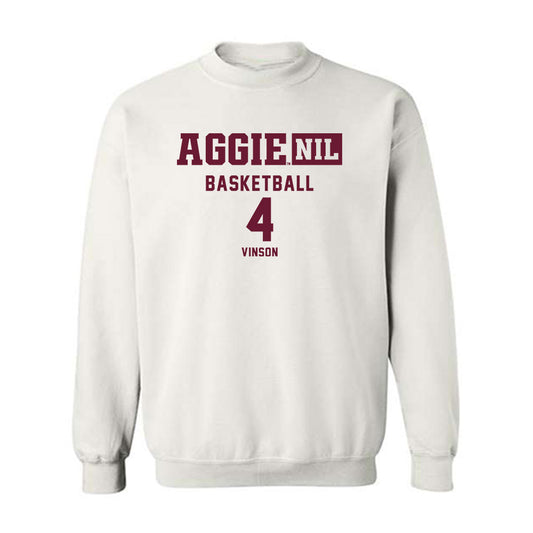 Texas A&M - NCAA Men's Basketball : Jamie Vinson - Aggies NIL Classic Shersey Crewneck Sweatshirt-0