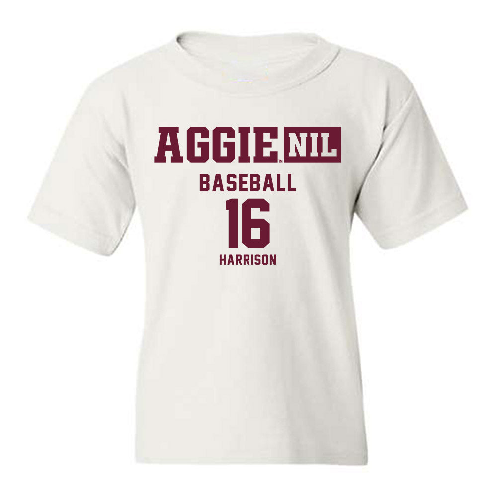 Texas A&M - NCAA Baseball : Bear Harrison - Aggies NIL Classic Shersey Youth T-Shirt-0