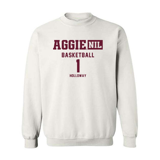 Texas A&M - NCAA Men's Basketball : Josh Holloway - Aggies NIL Classic Shersey Crewneck Sweatshirt-0