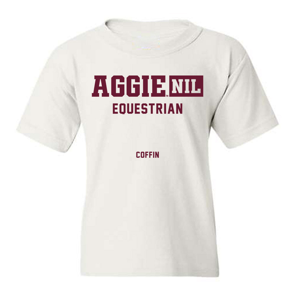 Texas A&M - NCAA Equestrian : Natalie Coffin - Aggies NIL Classic Shersey Youth T-Shirt-0