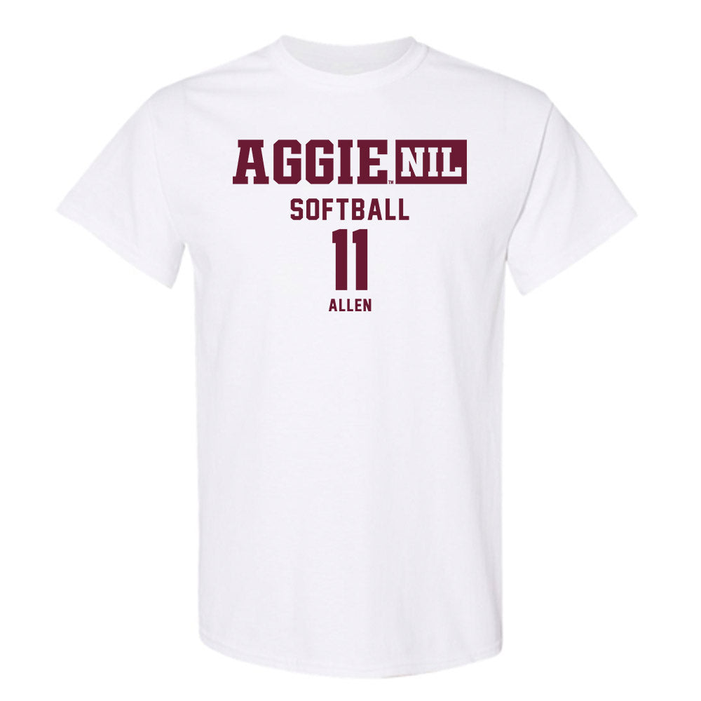 Texas A&M - NCAA Softball : Paislie Allen - Aggies NIL Classic Shersey T-Shirt-0