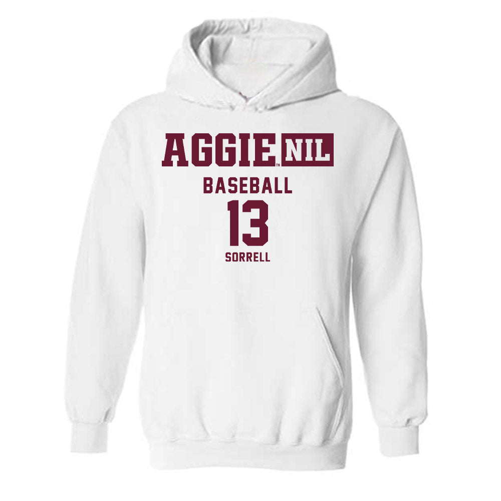 Texas A&M - NCAA Baseball : Caden Sorrell - Aggies NIL Classic Shersey Hooded Sweatshirt-0