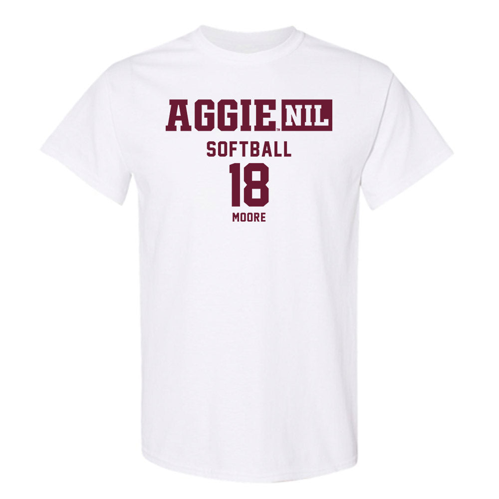 Texas A&M - NCAA Softball : Aubrey Moore - Aggies NIL Classic Shersey T-Shirt-0