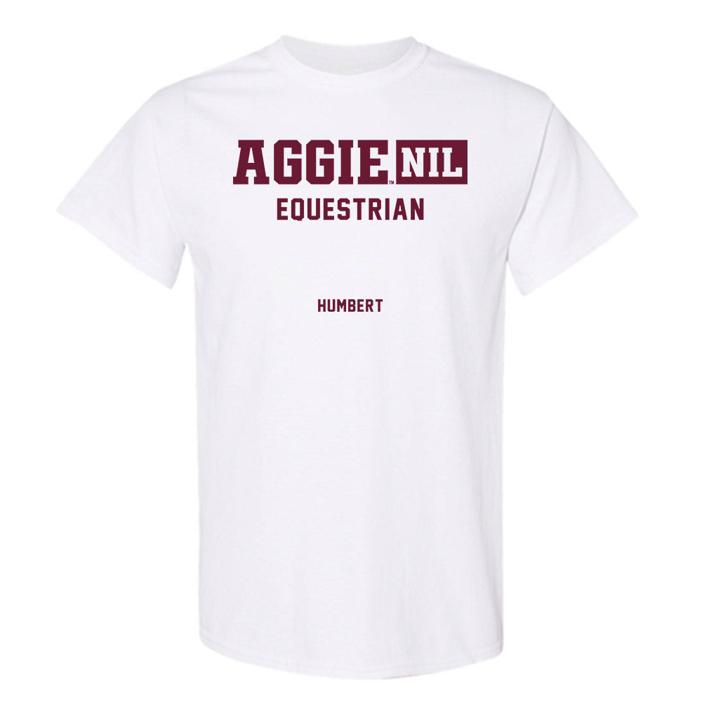 Texas A&M - NCAA Equestrian : Karly Humbert - Aggies NIL Classic Shersey T-Shirt-0