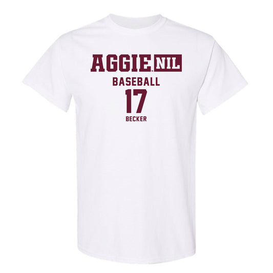 Texas A&M - NCAA Baseball : Zane Becker - Aggies NIL Classic Shersey T-Shirt-0