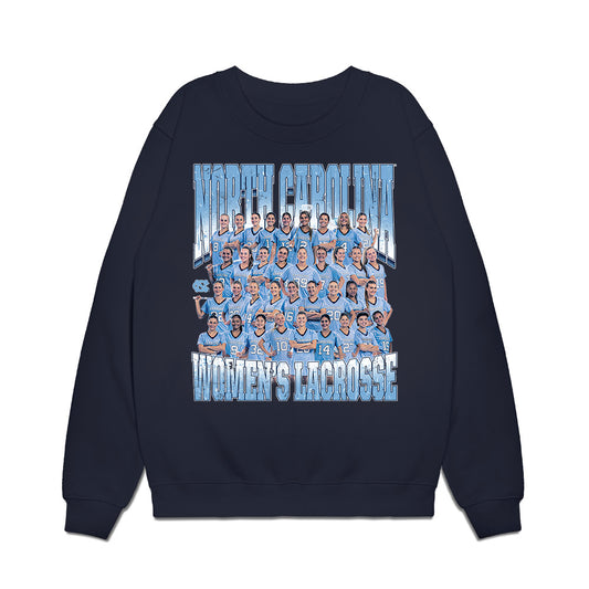 UNC - NCAA Women's Lacrosse : - Team Collage Premium Crewneck Sweatshirt-0
