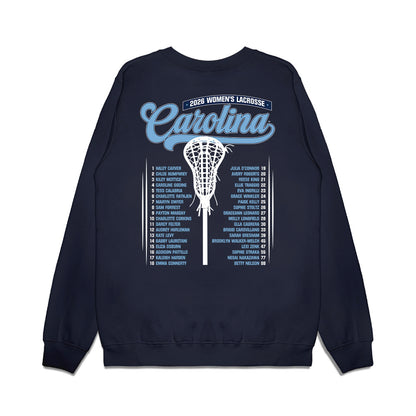 UNC - NCAA Womens Lacrosse - Team Roster Premium Crewneck Sweatshirt-1