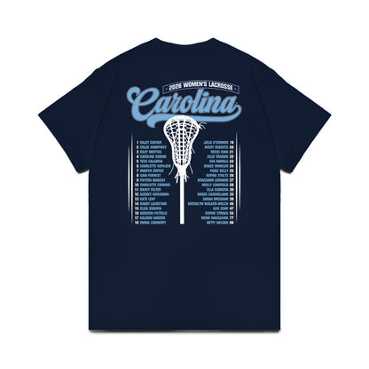 UNC - NCAA Womens Lacrosse - Team Roster Comfort Colors T-Shirt-1
