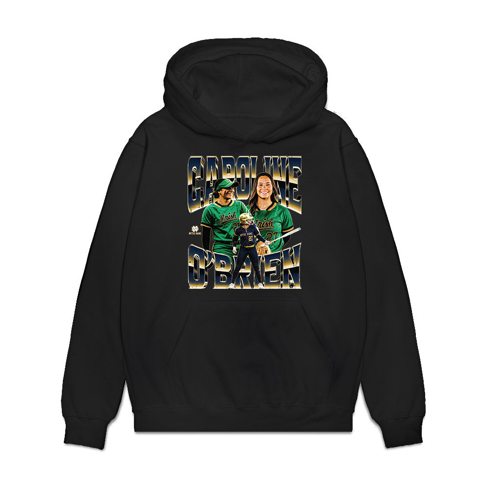 Notre Dame - NCAA Softball : Caroline OBrien - Collage Premium Hooded Sweatshirt-0